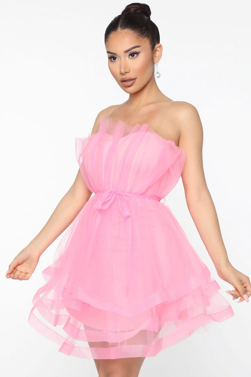 Wow Them Tulle Mini Dress - Pink ...